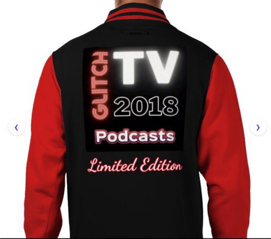 Glitch TV Varcity Jacket Red n Black